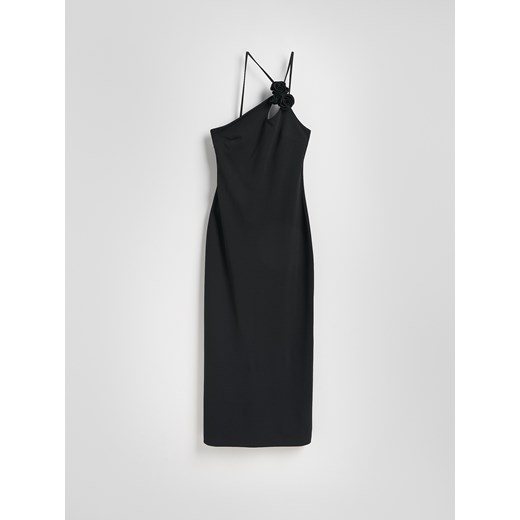 Reserved - Sukienka z ozdobną różą - czarny Reserved L Reserved