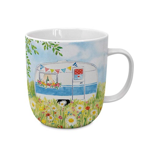 ppd Kubek jumbo &quot;Happy Camping&quot; w kolorze błękitno-zielonym - 400 ml ze sklepu Limango Polska w kategorii Naczynia - zdjęcie 183647619