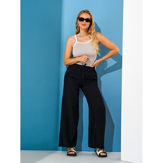 Sinsay - Bawełniany top z kontrastową lamówką - szary Sinsay XXS Sinsay