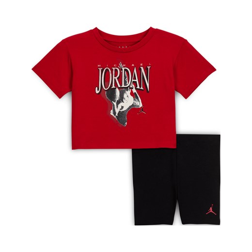 Dwuczęściowy zestaw z kolarkami dla niemowląt Retro 1984 Jordan (12–24 M) - Czerń ze sklepu Nike poland w kategorii Odzież dla niemowląt - zdjęcie 183650835
