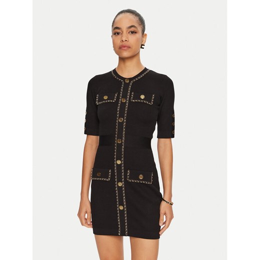 Elisabetta Franchi Sukienka dzianinowa AM-92B-46E2 Czarny Regular Fit ze sklepu MODIVO w kategorii Sukienki - zdjęcie 183652356