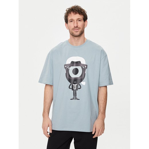 KARL LAGERFELD T-Shirt 755098 542270 Niebieski Regular Fit ze sklepu MODIVO w kategorii T-shirty męskie - zdjęcie 183652487