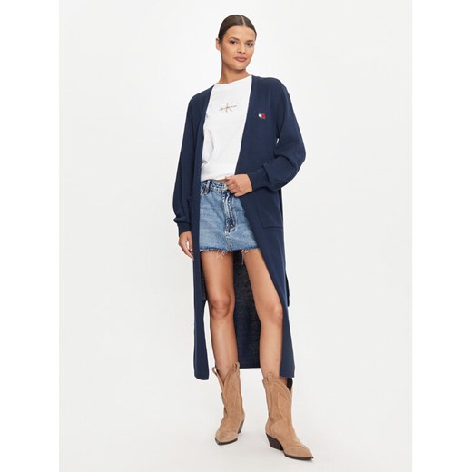 Tommy Jeans Kardigan DW0DW18691 Granatowy Loose Fit ze sklepu MODIVO w kategorii Swetry damskie - zdjęcie 183652536