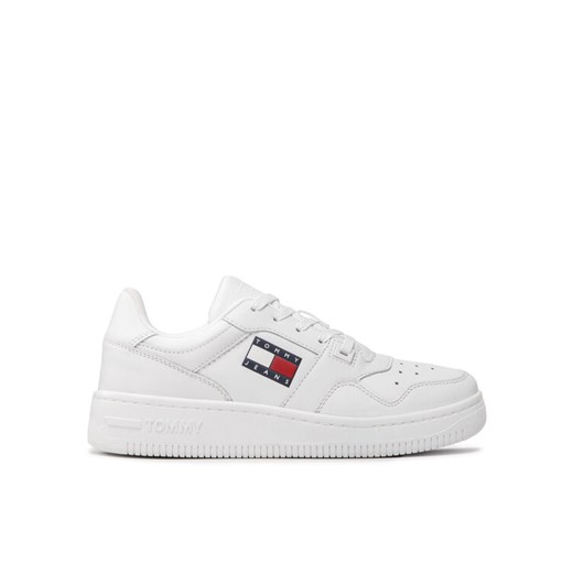Sneakersy Tommy Jeans Retro Basket EN0EN01723 Biały ze sklepu eobuwie.pl w kategorii Buty sportowe damskie - zdjęcie 183652599