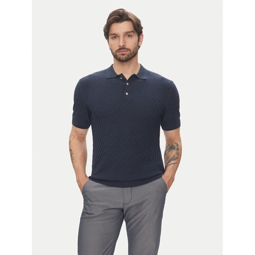 Pierre Cardin Polo C5 51314.5094 Granatowy Slim Fit ze sklepu MODIVO w kategorii T-shirty męskie - zdjęcie 183652609