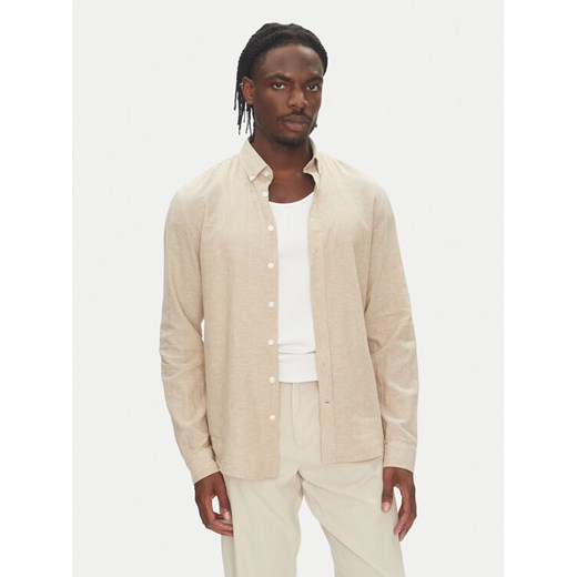Lindbergh Koszula 30-203344B Beżowy Relaxed Fit ze sklepu MODIVO w kategorii Koszule męskie - zdjęcie 183653035
