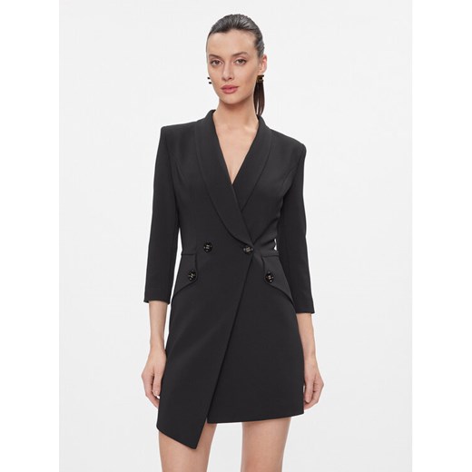 Elisabetta Franchi Sukienka koktajlowa AB-562-41E2-V500 Czarny Regular Fit ze sklepu MODIVO w kategorii Sukienki - zdjęcie 183653165