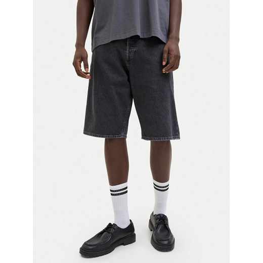 Jack&Jones Szorty jeansowe Iron 12278463 Czarny Baggy Fit ze sklepu MODIVO w kategorii Spodenki męskie - zdjęcie 183653227