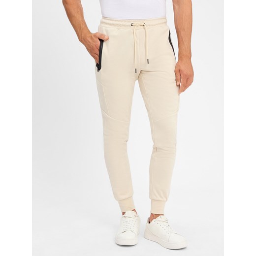 Jack & Jones Męskie spodnie do biegania - JPSTWill Mężczyźni Sztuczne włókno kitt jednolity ze sklepu vangraaf w kategorii Spodnie męskie - zdjęcie 183661596