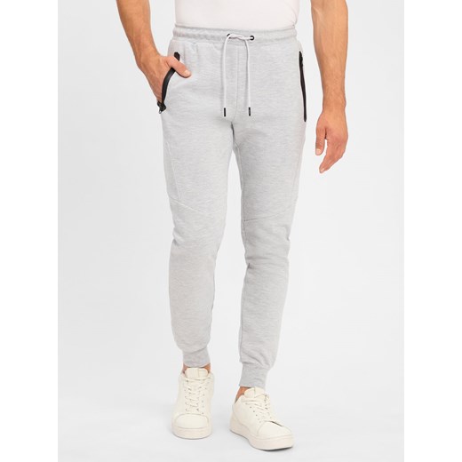 Jack & Jones Męskie spodnie do biegania - JPSTWill Mężczyźni Sztuczne włókno jasny szary marmurkowy ze sklepu vangraaf w kategorii Spodnie męskie - zdjęcie 183661597
