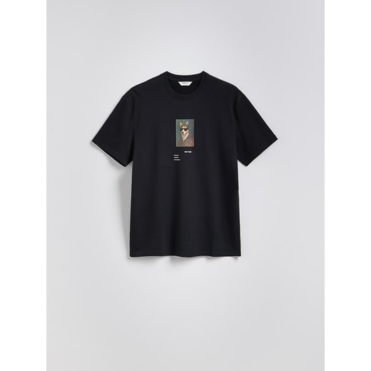 Reserved - T-shirt regular z nadrukiem - czarny ze sklepu Reserved w kategorii T-shirty męskie - zdjęcie 183661675