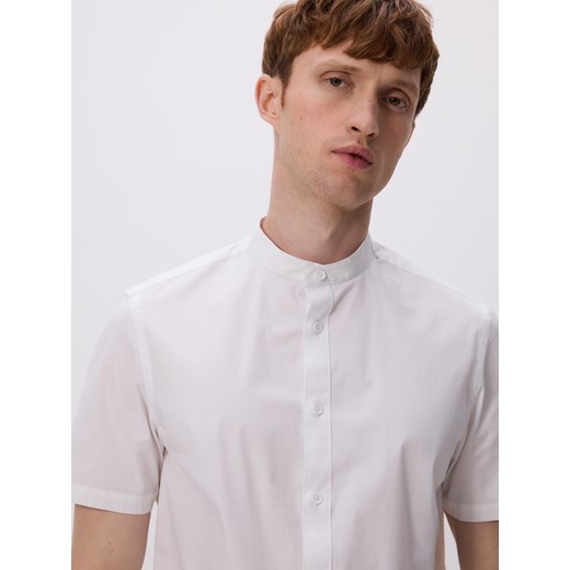 Reserved - Koszula slim fit ze stójką - biały ze sklepu Reserved w kategorii Koszule męskie - zdjęcie 183662166