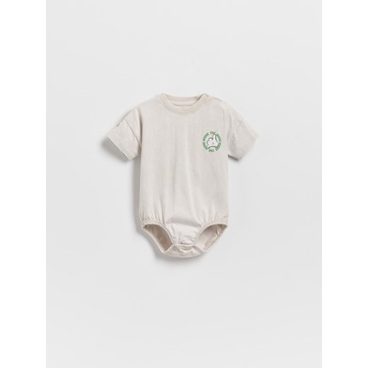 Reserved - Bawełniane body Mickey Mouse - jasnoszary ze sklepu Reserved w kategorii Odzież dla niemowląt - zdjęcie 183662248