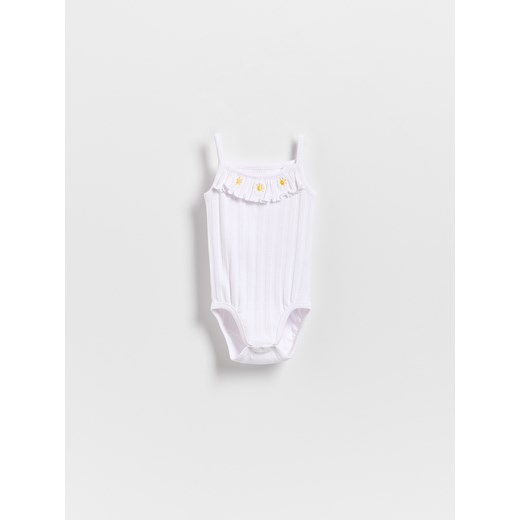 Reserved - Body na ramiączkach z motywem kwiatowym - biały ze sklepu Reserved w kategorii Odzież dla niemowląt - zdjęcie 183662267