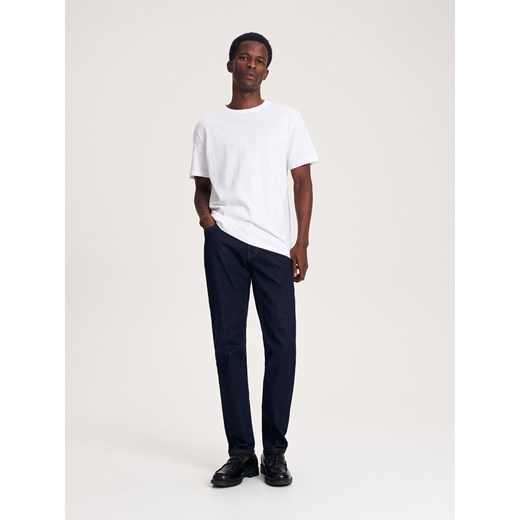 Reserved - Jeansy slim z efektem sprania - granatowy ze sklepu Reserved w kategorii Jeansy męskie - zdjęcie 183662308