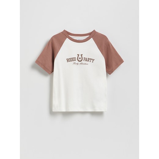 Reserved - T-shirt z napisem - wielobarwny ze sklepu Reserved w kategorii Bluzki dziewczęce - zdjęcie 183662329