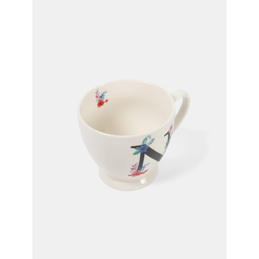 Sinsay - Porcelanowy kubek z inicjałem i kwiatowym motywem - czerwony Sinsay One Size Sinsay