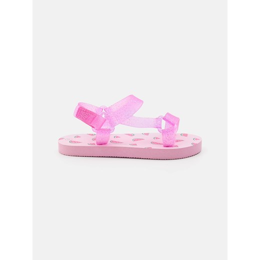 Różowe sandały dziecięce Sinsay na rzepy 