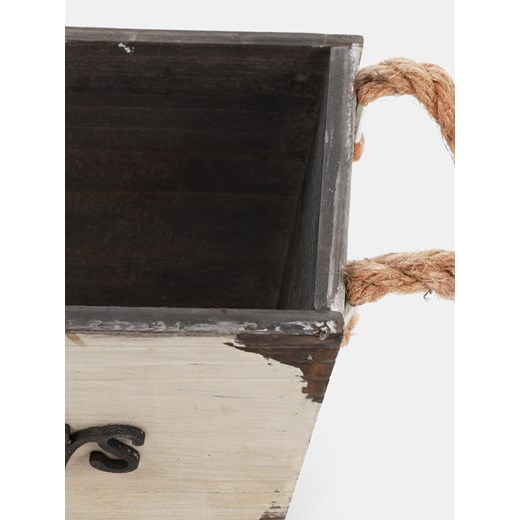 Sinsay - Doniczka do kwiatów z uchwytami i ozdobnym napisem - beżowy Sinsay One Size Sinsay