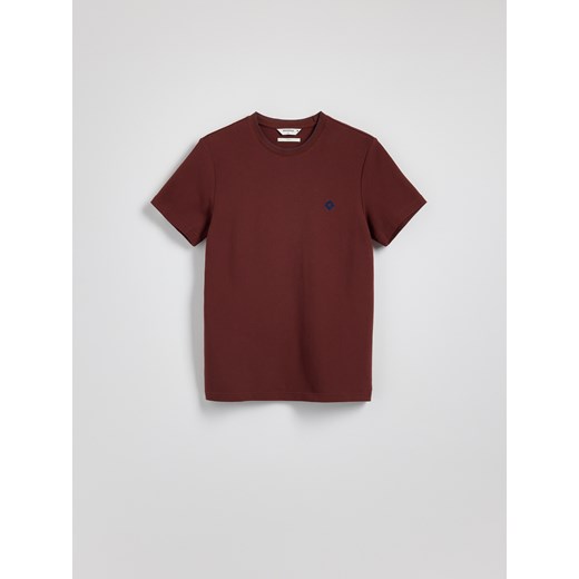 Reserved - Bawełniany t-shirt slim fit - bordowy ze sklepu Reserved w kategorii T-shirty męskie - zdjęcie 183664968