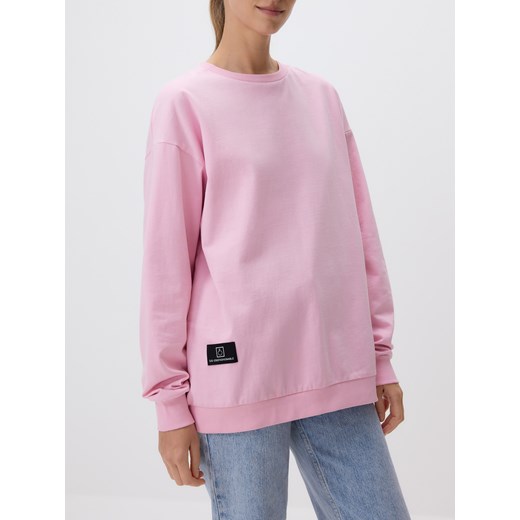 Reserved - Bawełniana bluza z aplikacją - pastelowy róż ze sklepu Reserved w kategorii Bluzy damskie - zdjęcie 183664985
