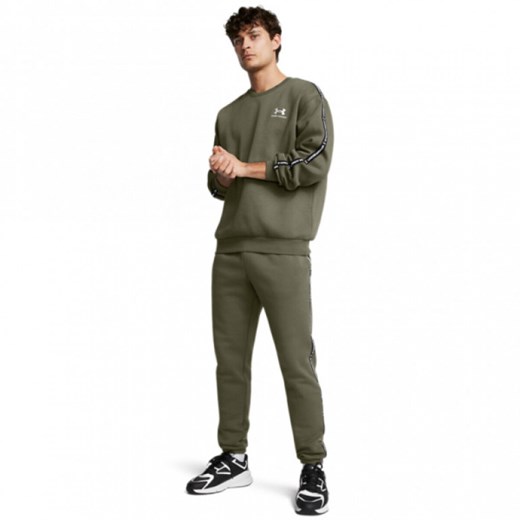 Męskie spodnie dresowe Under Armour UA Icon Fleece Jogger Taping - zielone ze sklepu Sportstylestory.com w kategorii Spodnie męskie - zdjęcie 183665909