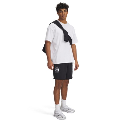Męskie spodenki dresowe Under Armour UA Rival Terry Logo 8 in Short - czarne ze sklepu Sportstylestory.com w kategorii Spodenki męskie - zdjęcie 183665989