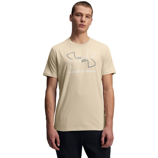 Męski t-shirt z nadrukiem Under Armour UA Gl Foundation Update SS - beżowy ze sklepu Sportstylestory.com w kategorii T-shirty męskie - zdjęcie 183666115
