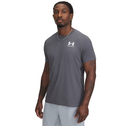 Męska koszulka treningowa Under Armour UA Heatgear Fitted SS - szara ze sklepu Sportstylestory.com w kategorii T-shirty męskie - zdjęcie 183666157