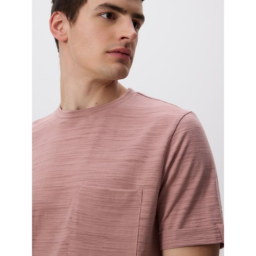 Reserved - T-shirt comfort z kieszonką - pastelowy róż ze sklepu Reserved w kategorii T-shirty męskie - zdjęcie 183667505