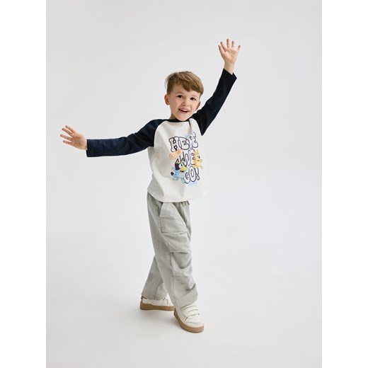 Reserved - Bawełniany longsleeve Bluey - złamana biel Reserved 80 (9-12 m.) Reserved