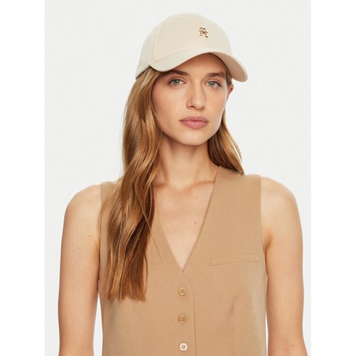 Czapka z daszkiem Tommy Hilfiger AW0AW16843 Écru ze sklepu eobuwie.pl w kategorii Czapki z daszkiem damskie - zdjęcie 183668188