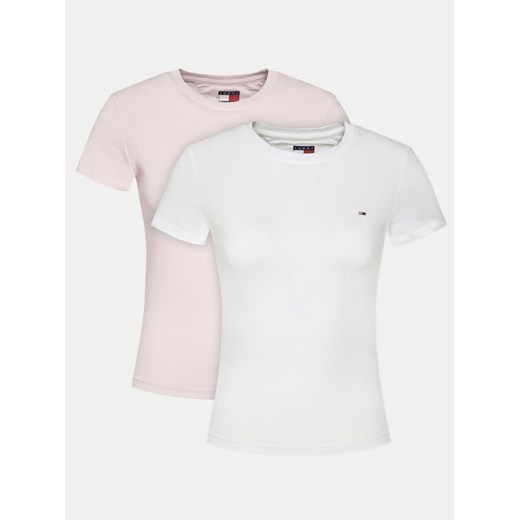 Tommy Jeans Komplet 2 t-shirtów DW0DW21366 Kolorowy Slim Fit ze sklepu MODIVO w kategorii Bluzki damskie - zdjęcie 183669519