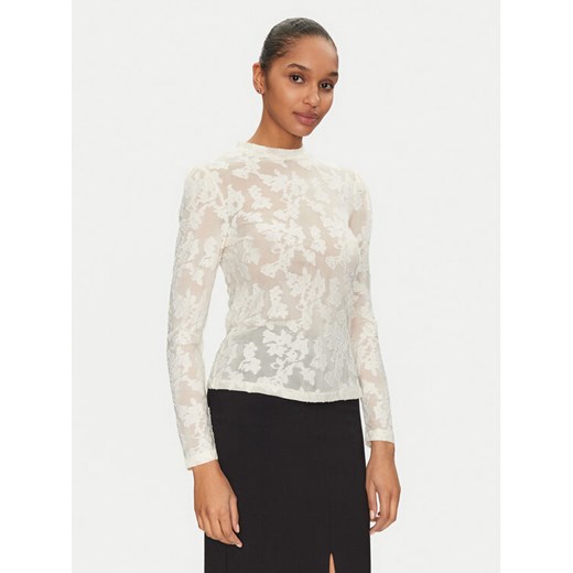 Morgan Bluzka 251-TEVORA Écru Slim Fit ze sklepu MODIVO w kategorii Bluzki damskie - zdjęcie 183669557