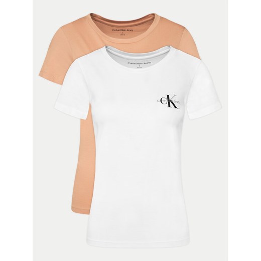 Calvin Klein Jeans Komplet 2 t-shirtów J20J219734 Kolorowy Slim Fit ze sklepu MODIVO w kategorii Bluzki damskie - zdjęcie 183669595