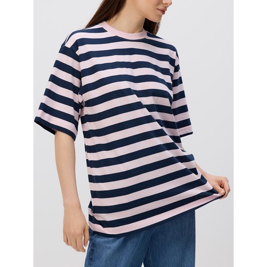 Reserved - Bawełniany t-shirt oversize - granatowy ze sklepu Reserved w kategorii Bluzki damskie - zdjęcie 183671468