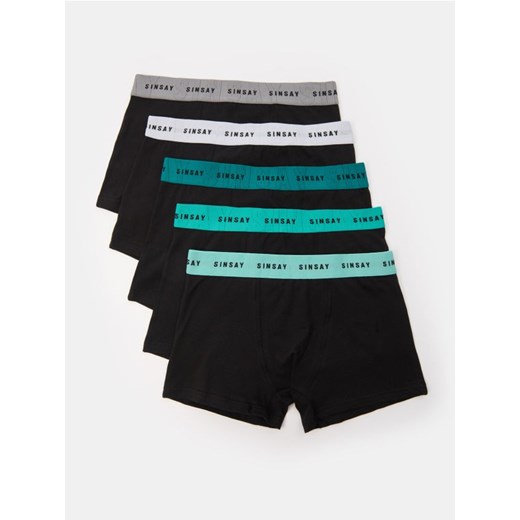 Sinsay - Bokserki Classic z kolorową elastyczną gumą w pasie 5 pack - czarny ze sklepu Sinsay w kategorii Majtki męskie - zdjęcie 183672247