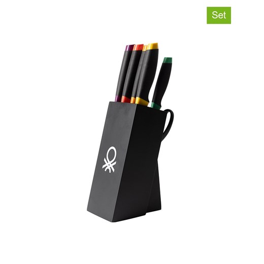 Benetton 9-częściowy zestaw noży w kolorze czarnym ze sklepu Limango Polska w kategorii Noże kuchenne - zdjęcie 183673935