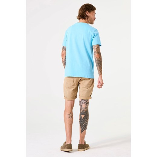 T-shirt męski niebieski Garcia z krótkim rękawem 