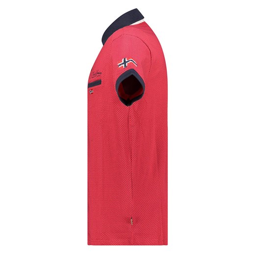 Czerwony t-shirt męski Geographical Norway z krótkimi rękawami 