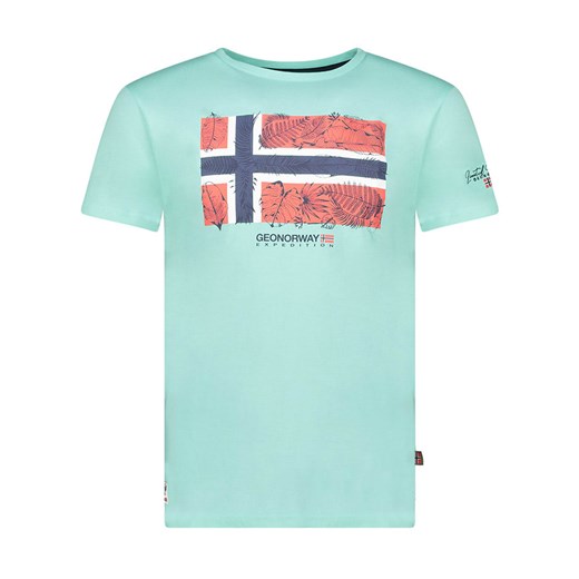 Geographical Norway Koszulka &quot;Jpalm&quot; w kolorze turkusowym ze sklepu Limango Polska w kategorii T-shirty męskie - zdjęcie 183675676