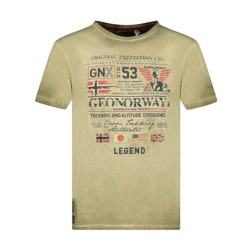 Geographical Norway Koszulka &quot;Jorick&quot; w kolorze khaki ze sklepu Limango Polska w kategorii T-shirty męskie - zdjęcie 183675688