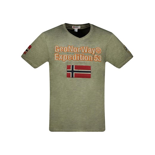 Geographical Norway Koszulka &quot;Jimdo&quot; w kolorze khaki ze sklepu Limango Polska w kategorii T-shirty męskie - zdjęcie 183675716