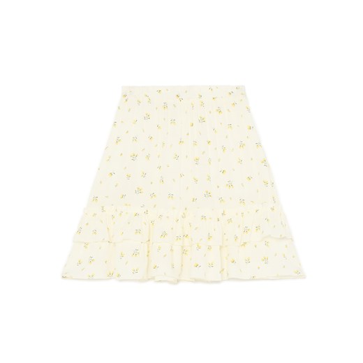 Cropp - Wzorzysta spódniczka mini z wiskozy - kremowy ze sklepu Cropp w kategorii Spódnice - zdjęcie 183676525