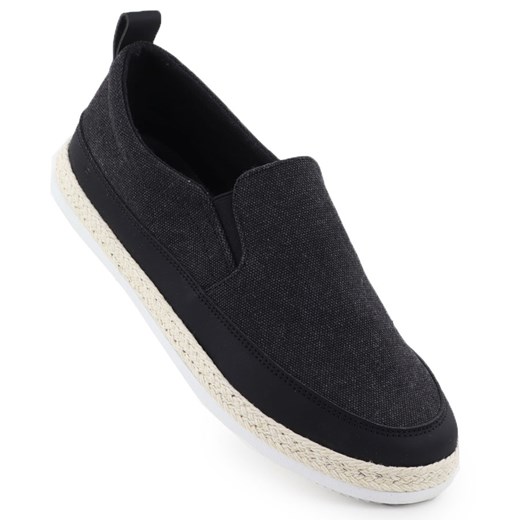 Buty męskie espadryle wsuwane czarne Nowacki 0017-T ze sklepu ButyModne.pl w kategorii Espadryle męskie - zdjęcie 183677699