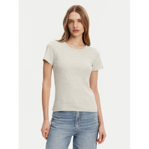Pieces T-Shirt May 17154483 Szary Slim Fit ze sklepu MODIVO w kategorii Bluzki damskie - zdjęcie 183678689