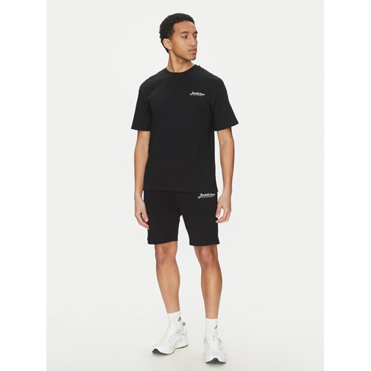 Jack&Jones Komplet t-shirt i szorty sportowe Beau 12277466 Czarny Relaxed Fit ze sklepu MODIVO w kategorii Spodenki męskie - zdjęcie 183678719