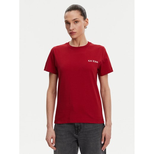 Guess T-Shirt W5RI04 I3Z14 Czerwony Regular Fit ze sklepu MODIVO w kategorii Bluzki damskie - zdjęcie 183678778