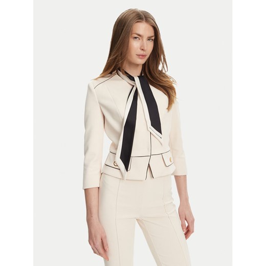 Elisabetta Franchi Marynarka GI-T51-51E2-V560 Écru Regular Fit ze sklepu MODIVO w kategorii Marynarki damskie - zdjęcie 183678906