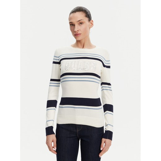 Guess Sweter W5GR18 Z2NQ2 Écru Slim Fit ze sklepu MODIVO w kategorii Swetry damskie - zdjęcie 183678926